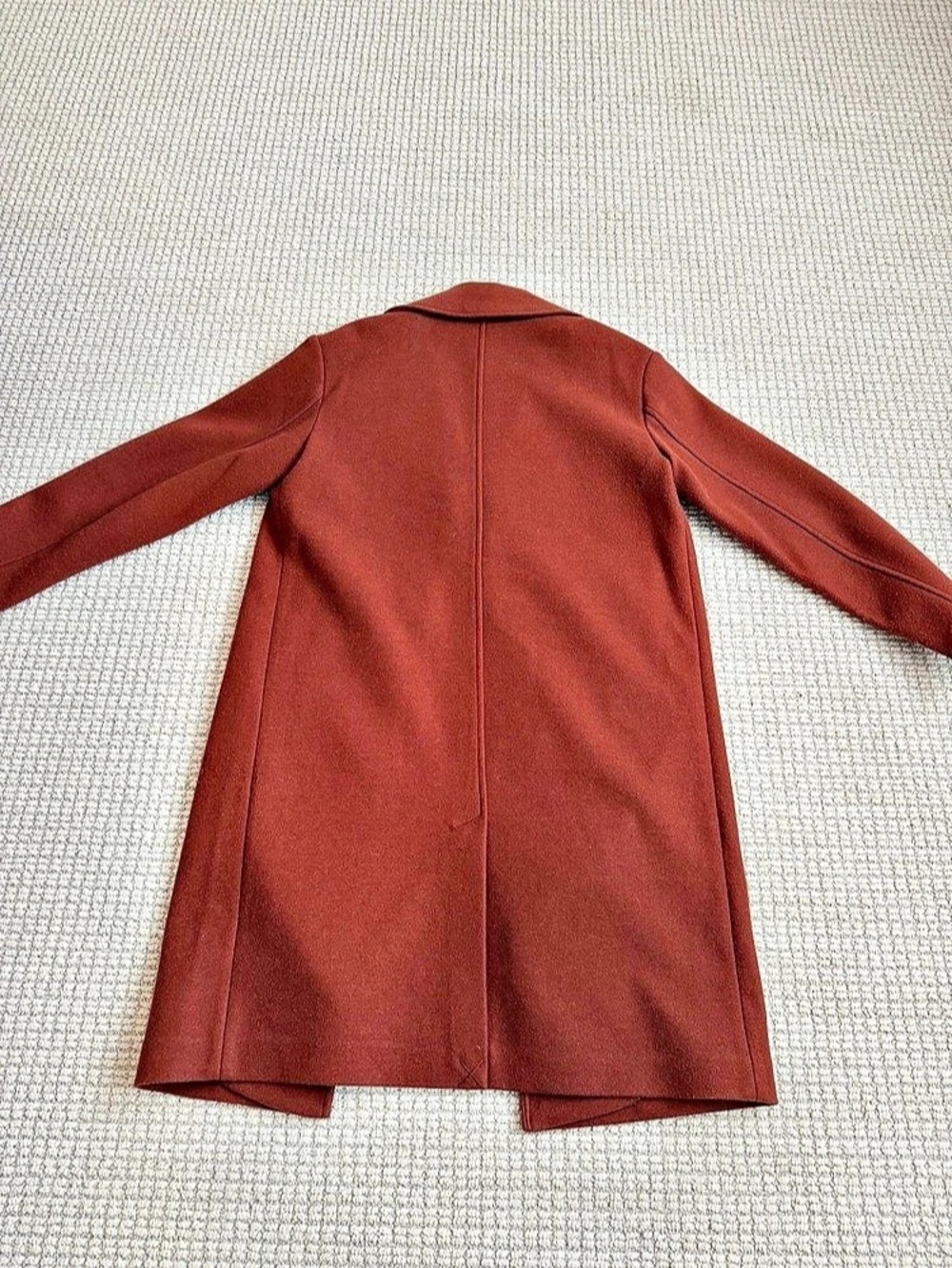 EVEREVE Wool Blend Long Coat in Rust/Brown Small - Picture 2 of 7